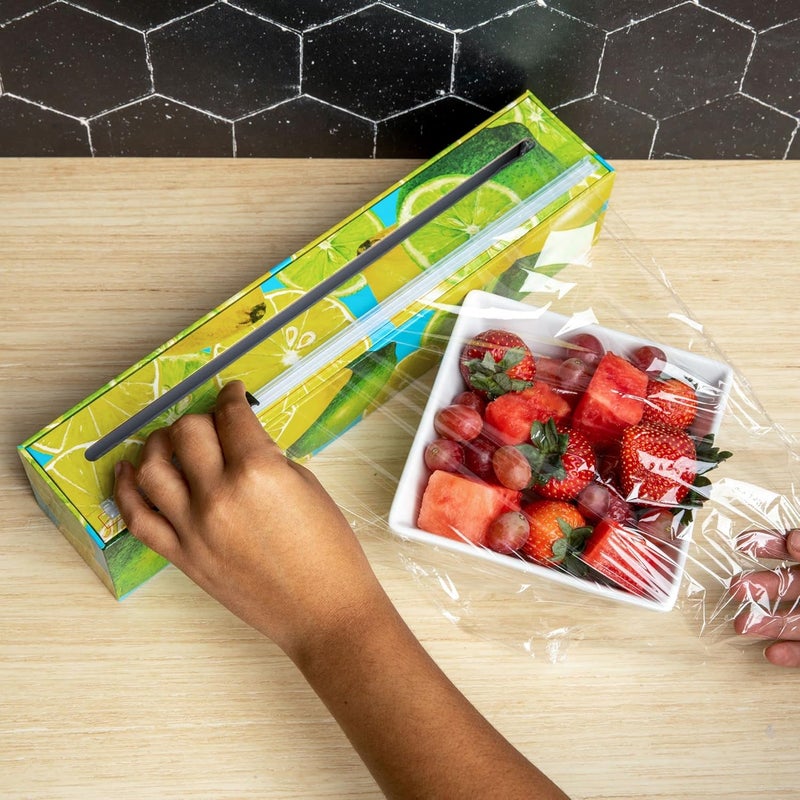 Everything Help Enterprises Plastic Wrap Organizer - 12" x 250' Roll Cling Film Dispenser - Aluminum Foil Dispenser - Reusable Slide Cutter - Image 5